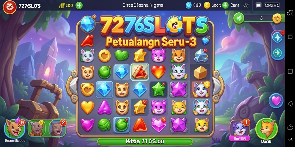 Gameplay menarik dari 7276SLOTS menunjukkan tantangan berwarna-warni.