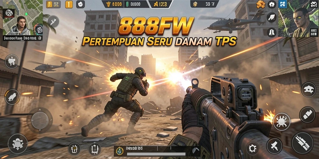 Tangkapan layar menunjukkan intensitas gameplay TPS 888FW.