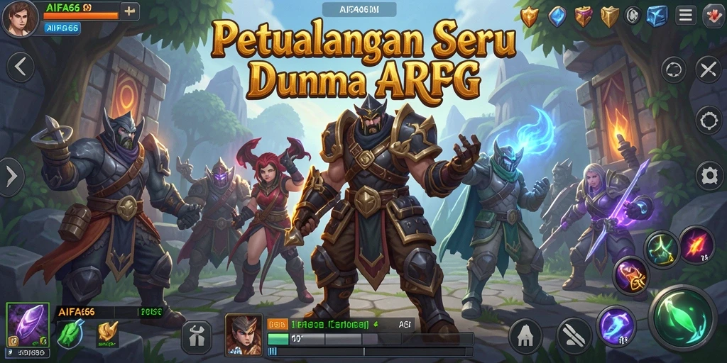 Tangkapan layar gameplay AIFA66 menampilkan pertempuran epik di dunia fantasi.