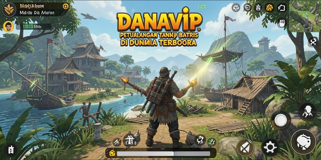 Tangkapan layar utama DANAVIP menampilkan pengalaman menjelajah dunia terbuka yang menakjubkan.