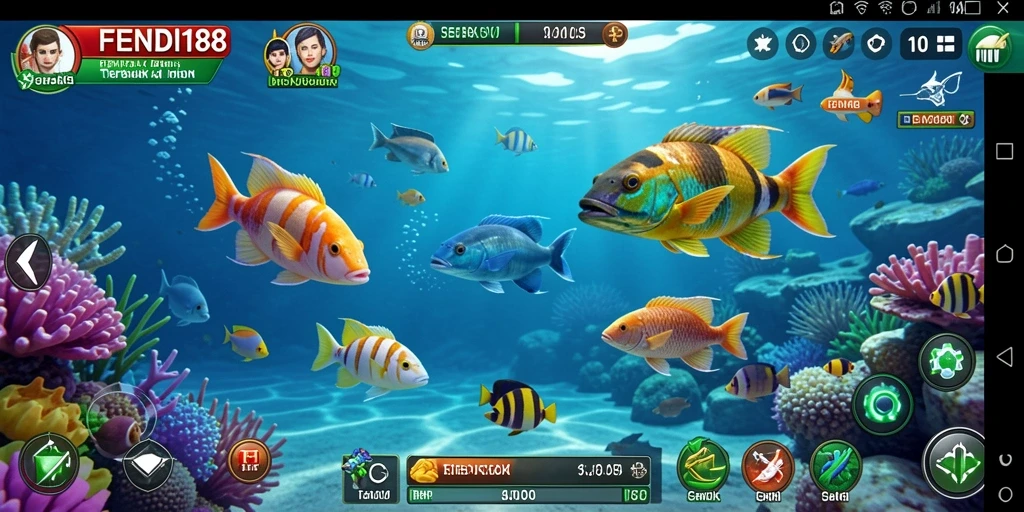 Tangkapan layar FENDI188 menunjukkan suasana seru memancing ikan.
