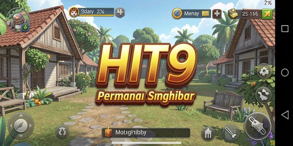 Tampilan gameplay HIT9 dengan level menantang yang berwarna-warni.