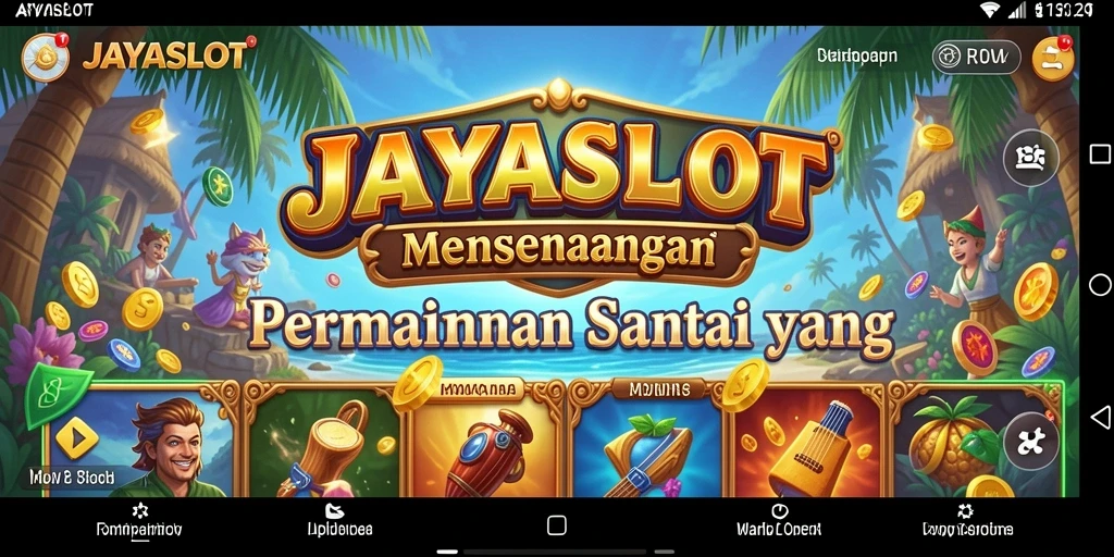 Tampilan gameplay JAYASLOT yang ceria dan penuh warna.