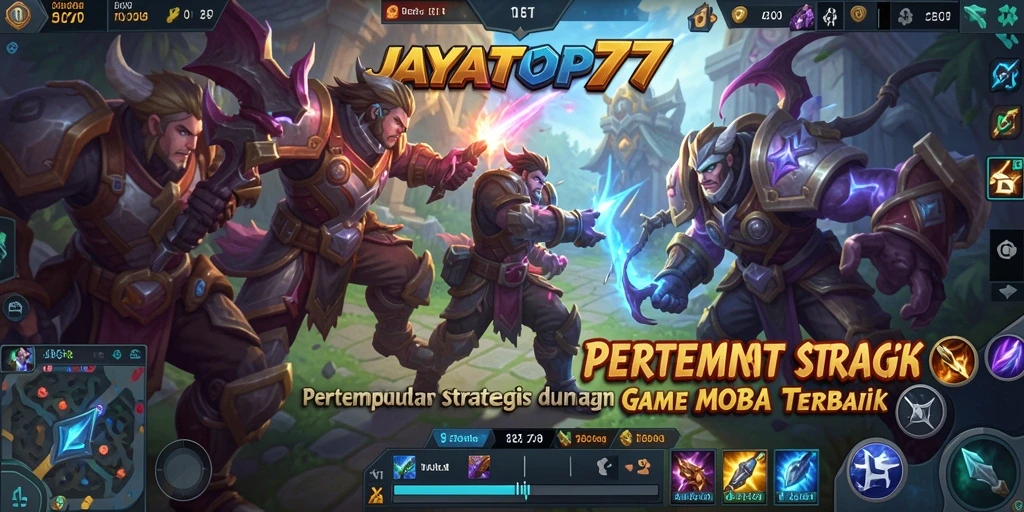 Tangkapan layar JAYATOP77 menampilkan aksi pertempuran epik di arena MOBA.