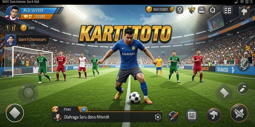 Screenshot gameplay KARTUTOTO menampilkan aksi olahraga yang seru.