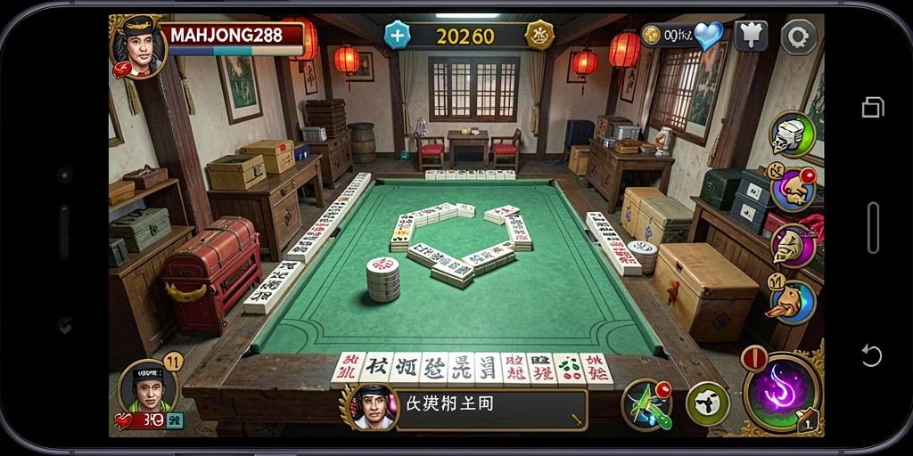 Tampilan gameplay MAHJONG288 yang penuh tantangan dan petualangan!