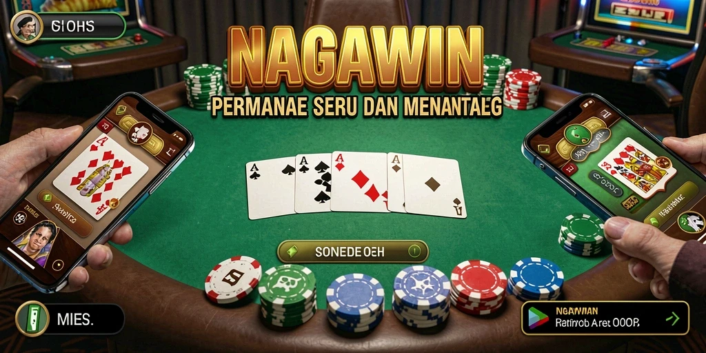 Tangkapan layar gameplay NAGAWIN menampilkan aksi intens poker yang mengasyikkan.
