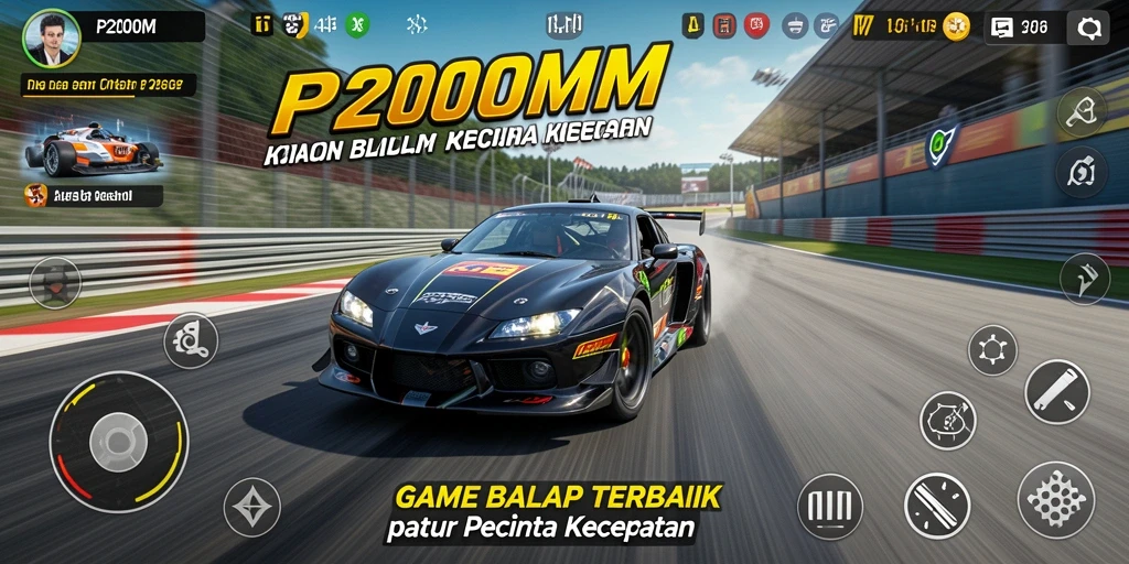 Tangkapan layar gameplay P200M menampilkan aksi balapan yang seru.