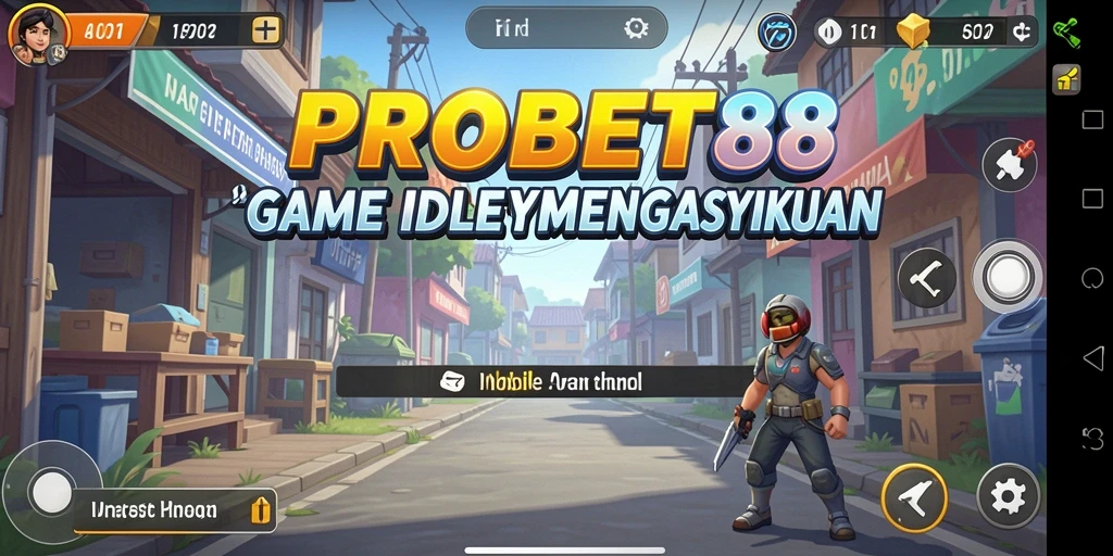 Tangkapan layar gameplay PROBET88 dengan aksi menarik dan kemajuan otomatis.