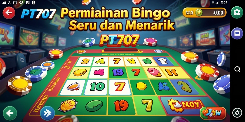Screenshot gameplay Bingo PT707 dengan karakter dan tema menarik.