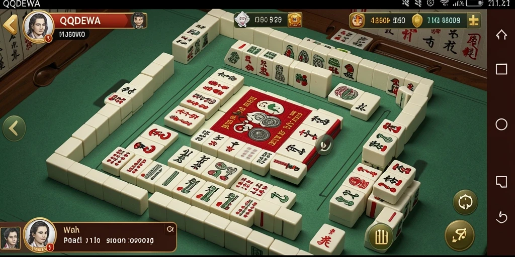 Gambaran gameplay menantang dalam QQDEWA dengan Mahjong.