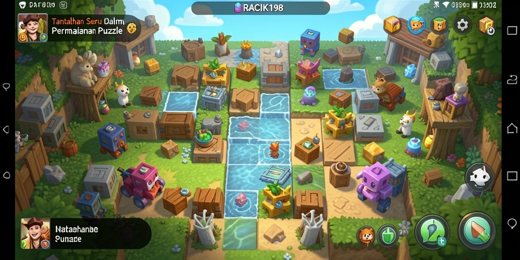 Tampilan gameplay Puzzle yang menantang dan seru di RACIK198.