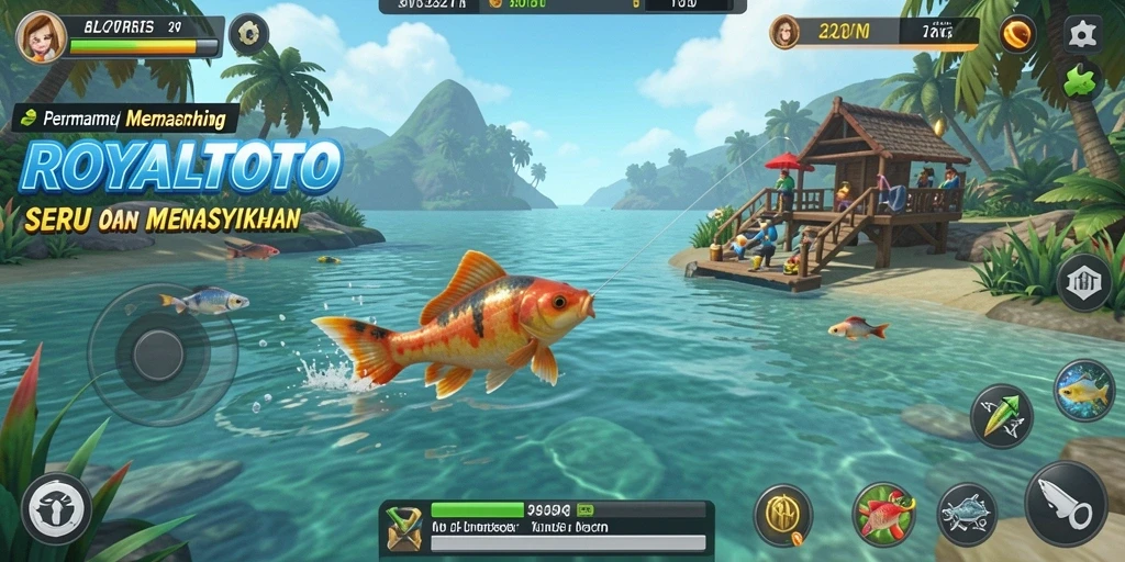Tampilan seru gameplay memancing di ROYALTOTO.