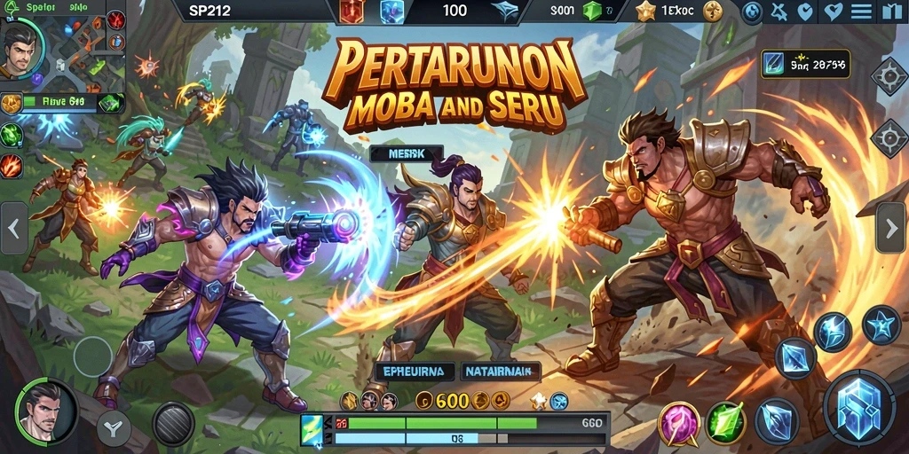 Gameplay seru dalam SP212 dengan karakter MOBA yang unik.