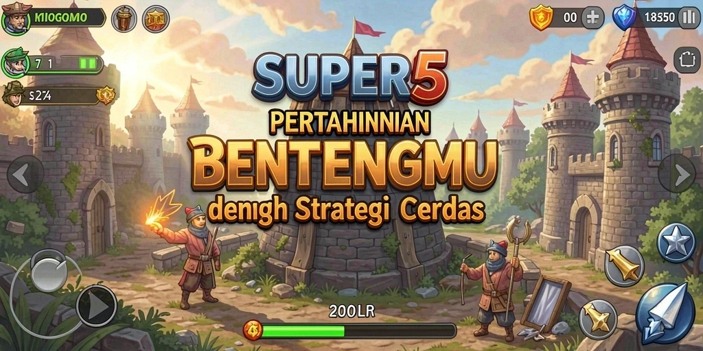 Gameplay menegangkan dari SUPER5 dalam pertahanan menara.