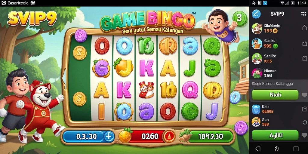 Tampilan gameplay seru di SVIP9 dengan kartu Bingo yang menarik.