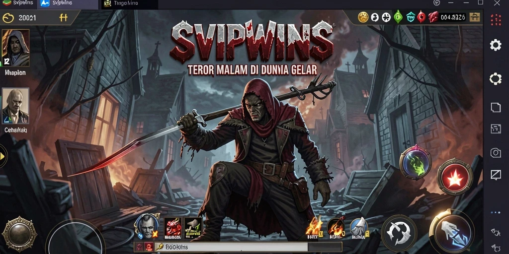 Screenshot menampilkan momen menegangkan di dalam game SVIPWINS.