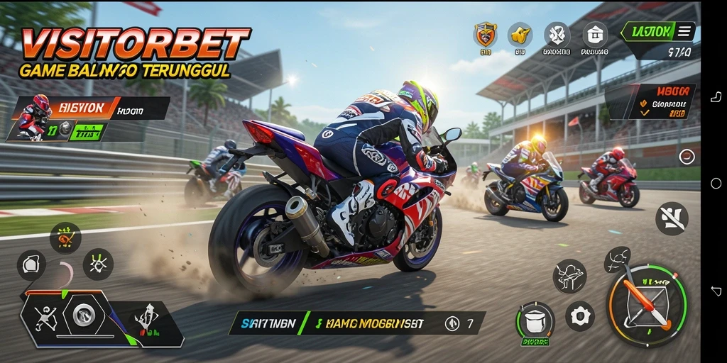 Tampilan gameplay seru dari game balap motor VISITORBET.